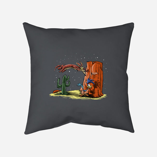 Runner And Wile E-none removable cover w insert throw pillow-zascanauta