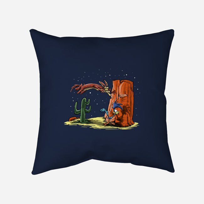 Runner And Wile E-none removable cover w insert throw pillow-zascanauta