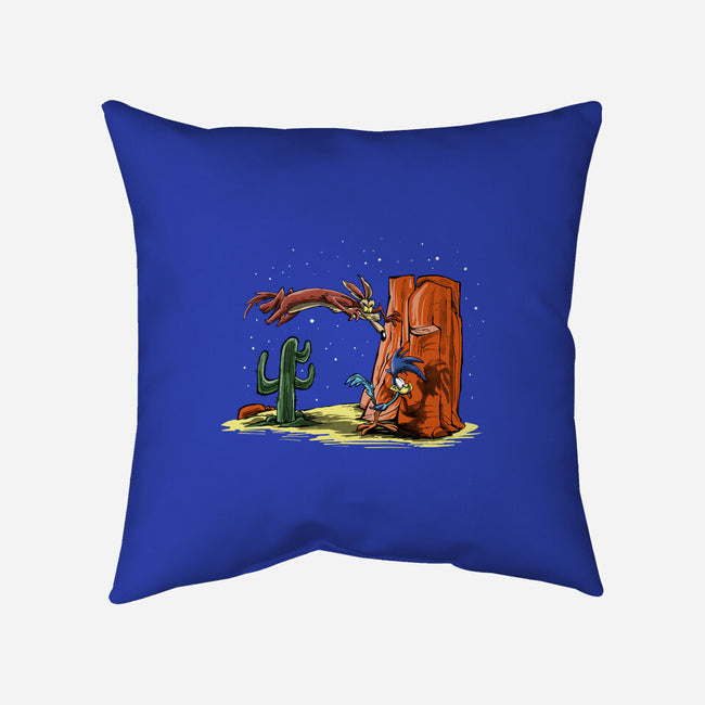 Runner And Wile E-none removable cover w insert throw pillow-zascanauta