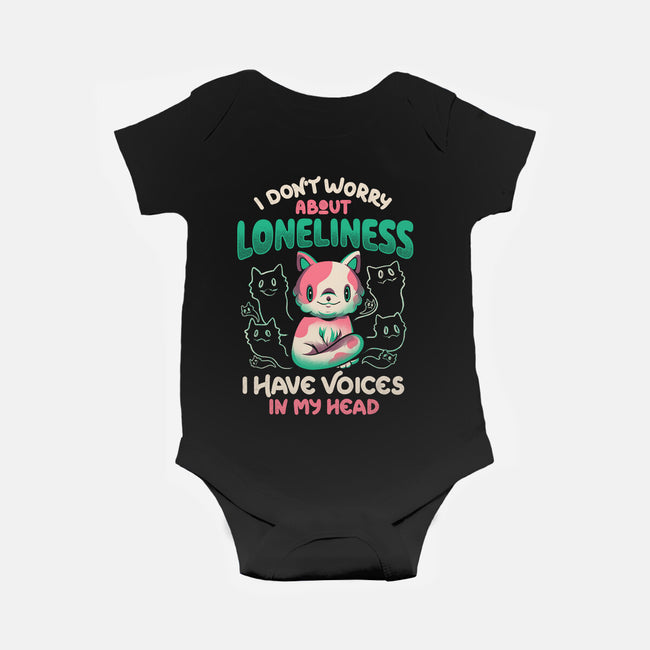 I Don't Worry About Loneliness-baby basic onesie-eduely