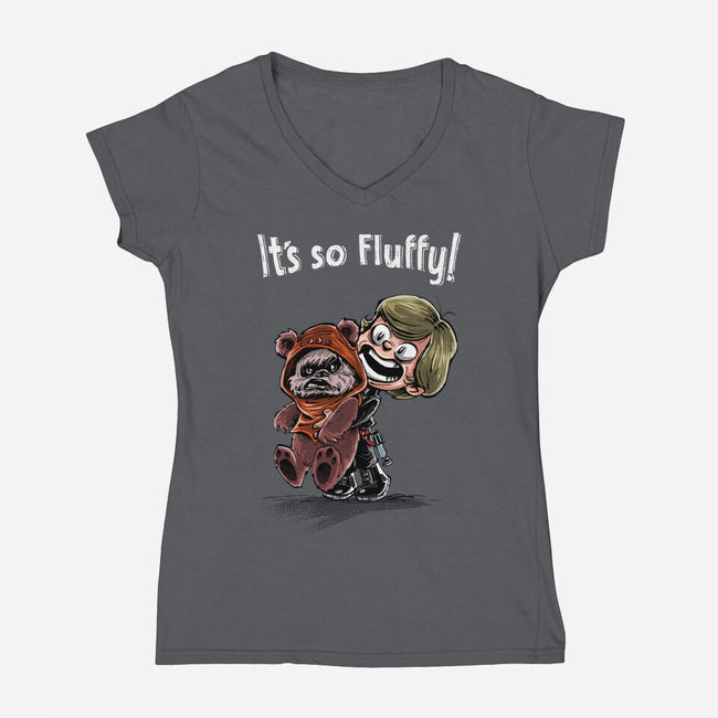 Star Fluffy-womens v-neck tee-zascanauta