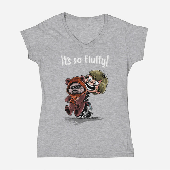 Star Fluffy-womens v-neck tee-zascanauta