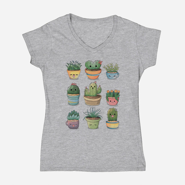 Grass Plant-womens v-neck tee-Vallina84