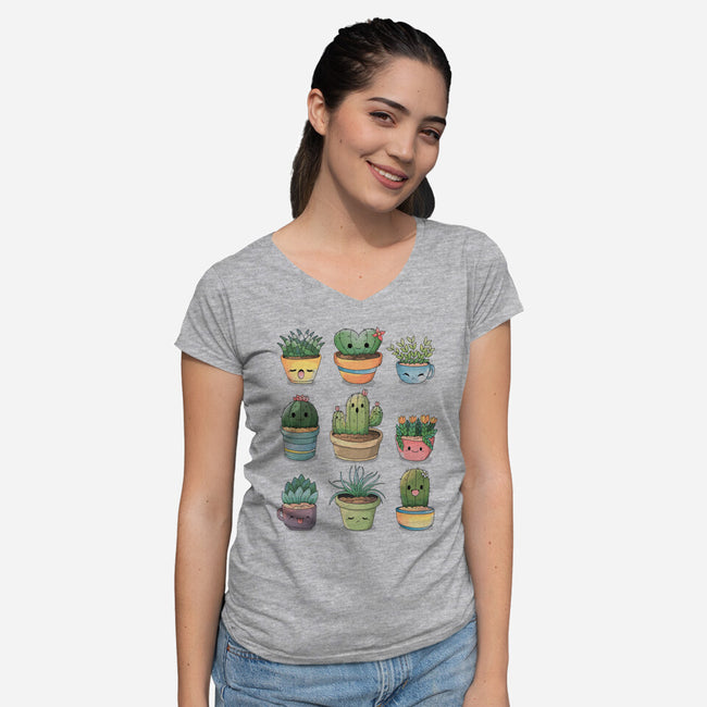 Grass Plant-womens v-neck tee-Vallina84