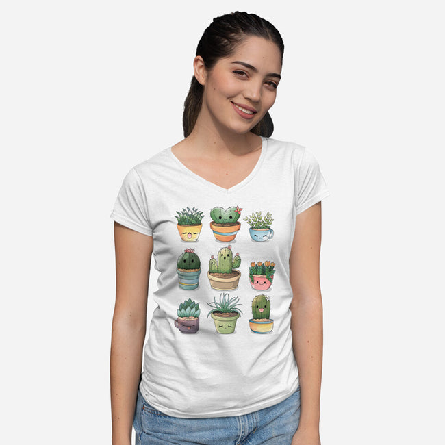 Grass Plant-womens v-neck tee-Vallina84