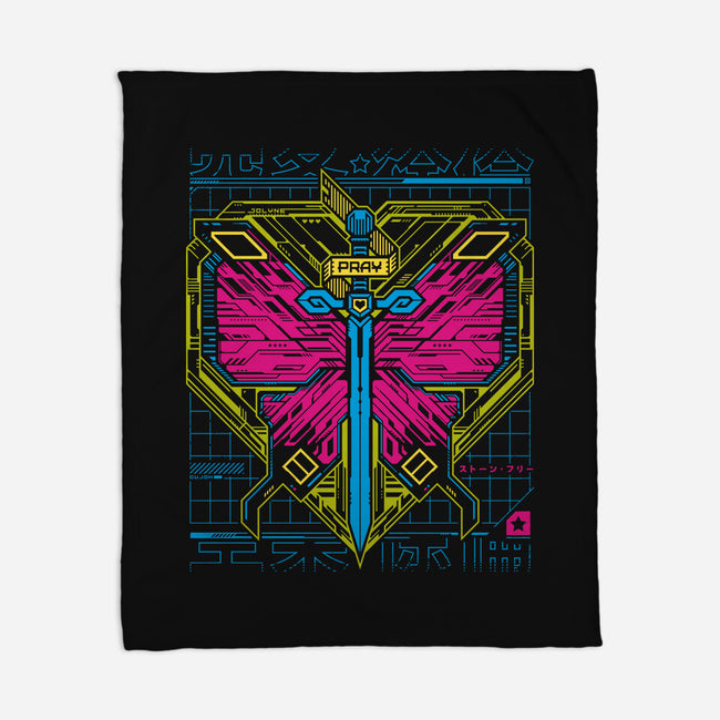 Cujoh Cyber Butterfly-none fleece blanket-StudioM6