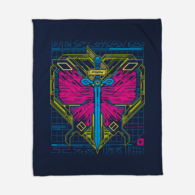 Cujoh Cyber Butterfly-none fleece blanket-StudioM6