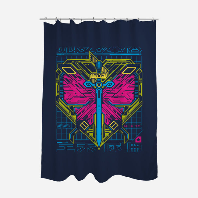 Cujoh Cyber Butterfly-none polyester shower curtain-StudioM6