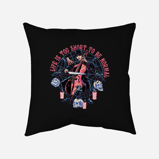 Playing The Cello-none removable cover w insert throw pillow-momma_gorilla