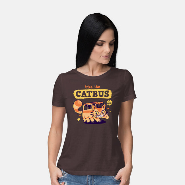 Take The Catbus-womens basic tee-Mushita
