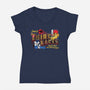 Hear The Roar At Third Earth-womens v-neck tee-goodidearyan