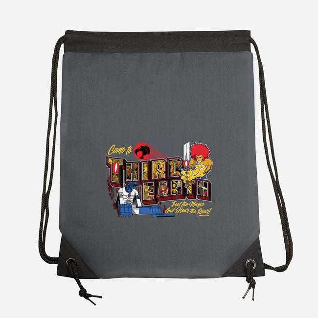 Hear The Roar At Third Earth-none drawstring bag-goodidearyan