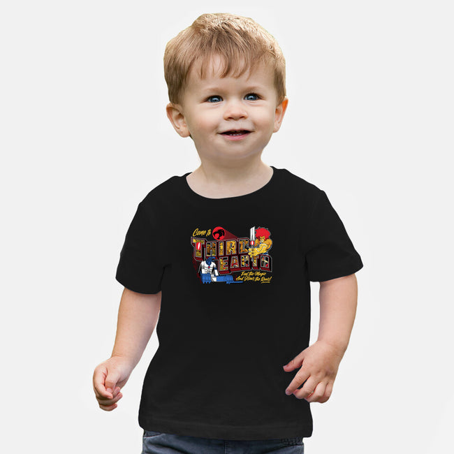 Hear The Roar At Third Earth-baby basic tee-goodidearyan