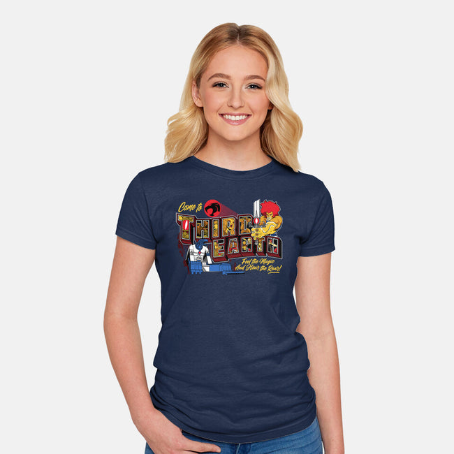 Hear The Roar At Third Earth-womens fitted tee-goodidearyan