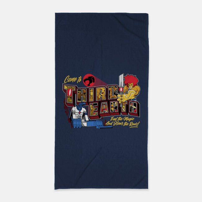 Hear The Roar At Third Earth-none beach towel-goodidearyan