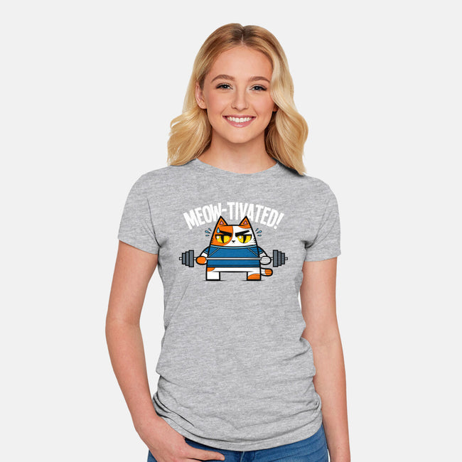Meow-Tivated-womens fitted tee-krisren28