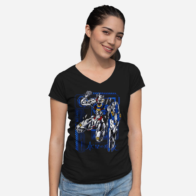 Broken Aerial-womens v-neck tee-spoilerinc