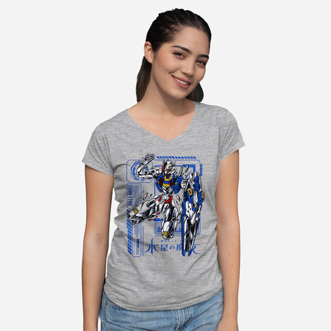 Broken Aerial-womens v-neck tee-spoilerinc