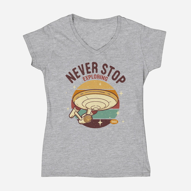 The Bold Explorer-womens v-neck tee-retrodivision