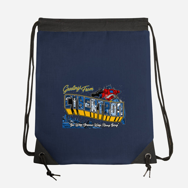 Greetings From Cyberplanet-none drawstring bag-goodidearyan