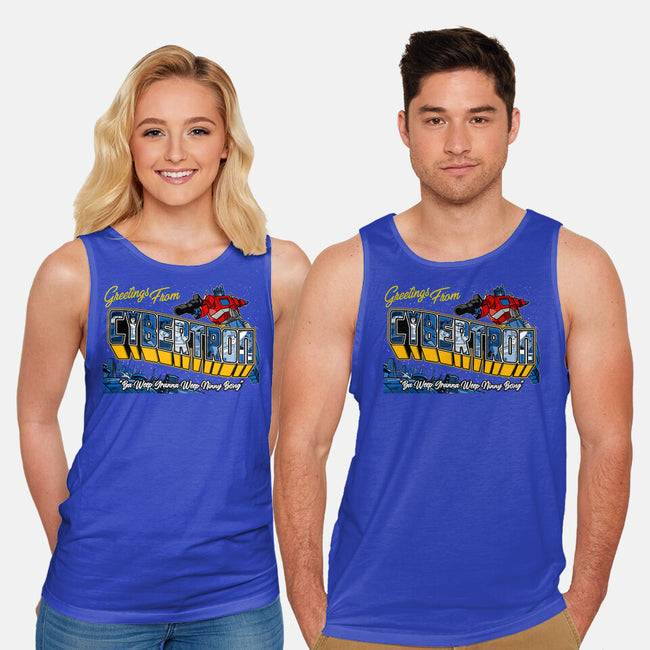 Greetings From Cyberplanet-unisex basic tank-goodidearyan