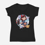 Kiki And Jiji-womens v-neck tee-Zaia Bloom