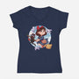 Kiki And Jiji-womens v-neck tee-Zaia Bloom