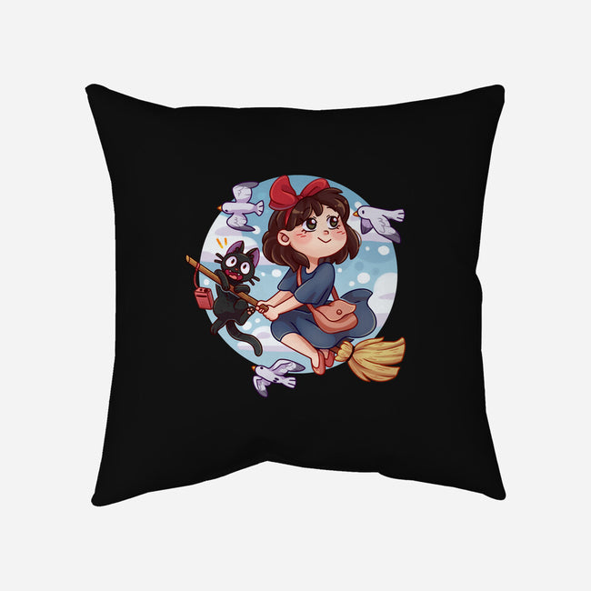 Kiki And Jiji-none removable cover w insert throw pillow-Zaia Bloom