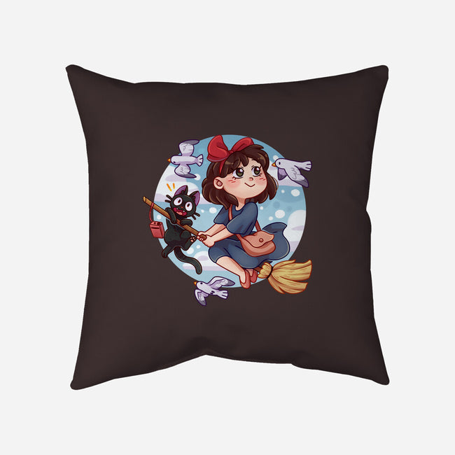 Kiki And Jiji-none removable cover w insert throw pillow-Zaia Bloom