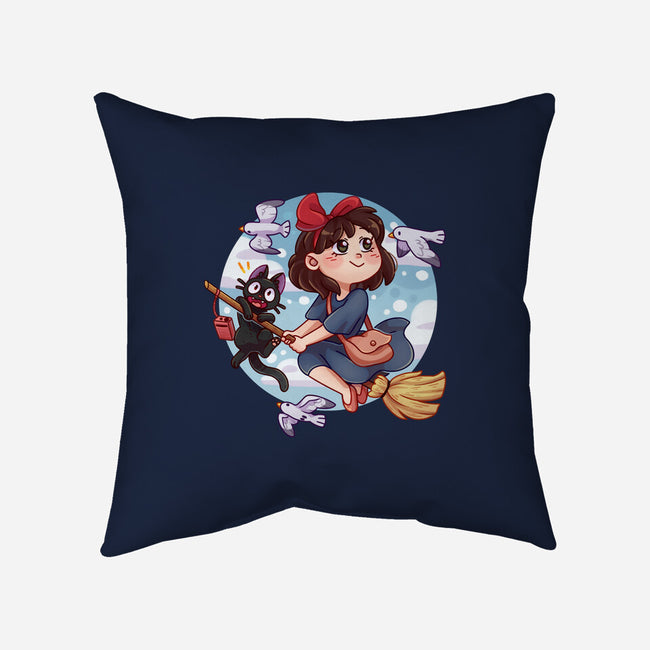 Kiki And Jiji-none removable cover w insert throw pillow-Zaia Bloom