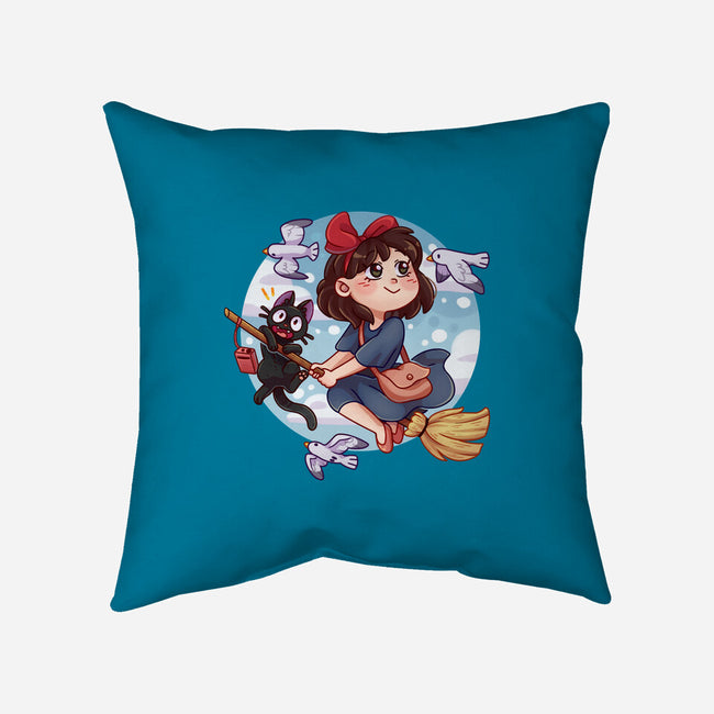 Kiki And Jiji-none removable cover w insert throw pillow-Zaia Bloom
