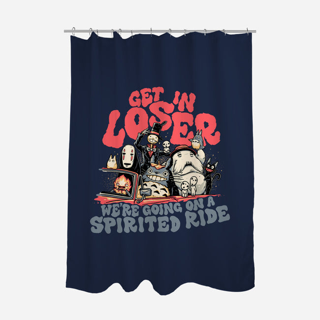 Spirited Ride-none polyester shower curtain-momma_gorilla