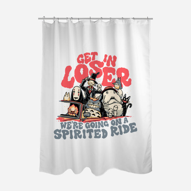 Spirited Ride-none polyester shower curtain-momma_gorilla