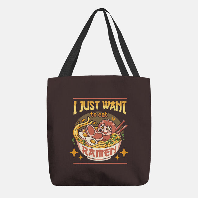 Just Want Ramen-none basic tote bag-Zaia Bloom