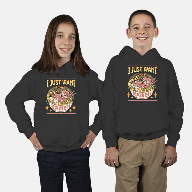 Just Want Ramen-youth pullover sweatshirt-Zaia Bloom