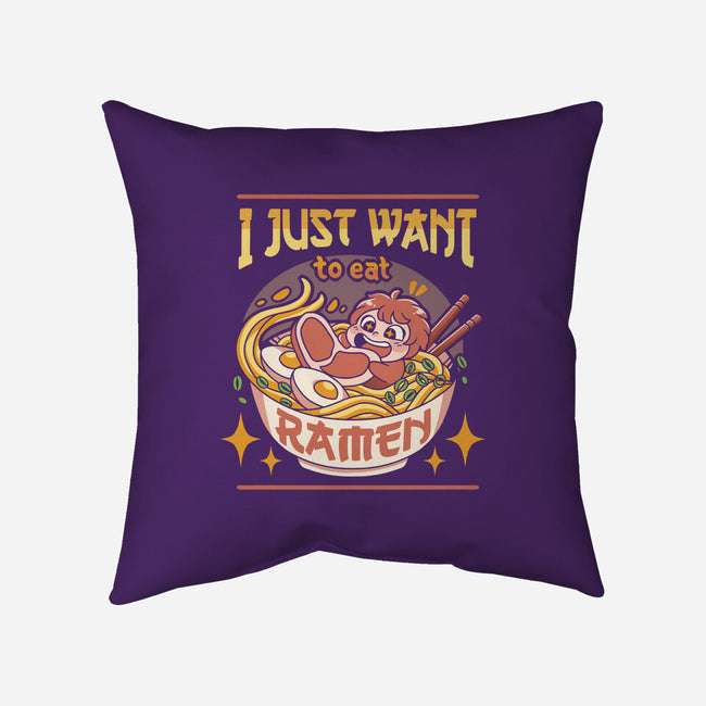 Just Want Ramen-none removable cover throw pillow-Zaia Bloom