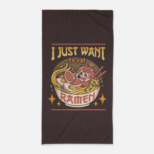 Just Want Ramen-none beach towel-Zaia Bloom