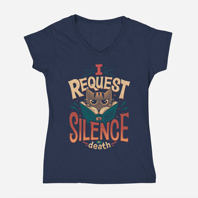 I Request Silence-womens v-neck tee-Snouleaf