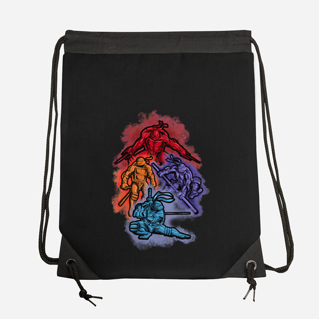 Colorful Turtles-none drawstring bag-nickzzarto