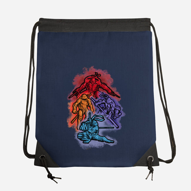 Colorful Turtles-none drawstring bag-nickzzarto