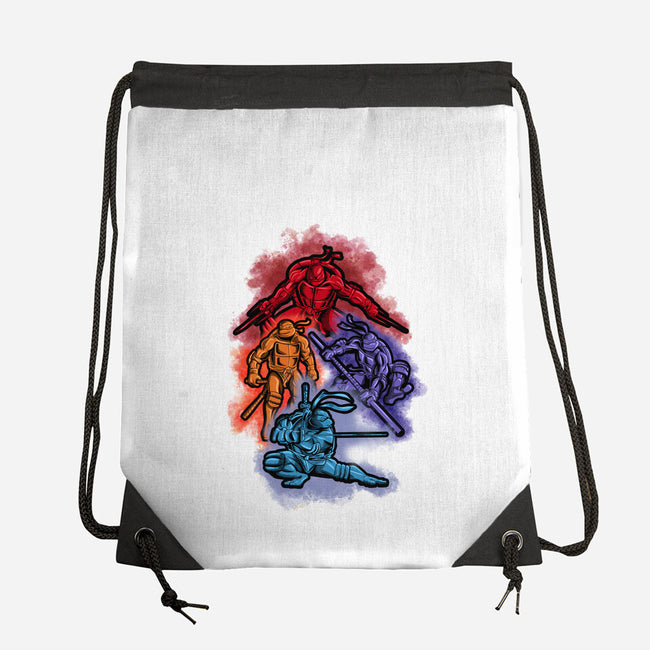 Colorful Turtles-none drawstring bag-nickzzarto