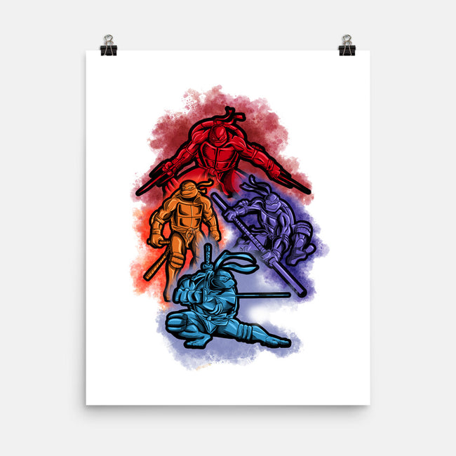 Colorful Turtles-none matte poster-nickzzarto