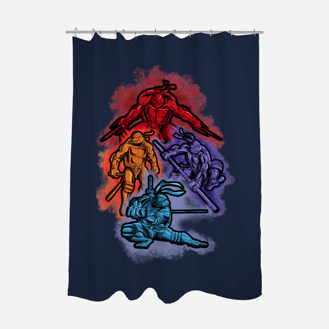Colorful Turtles-none polyester shower curtain-nickzzarto