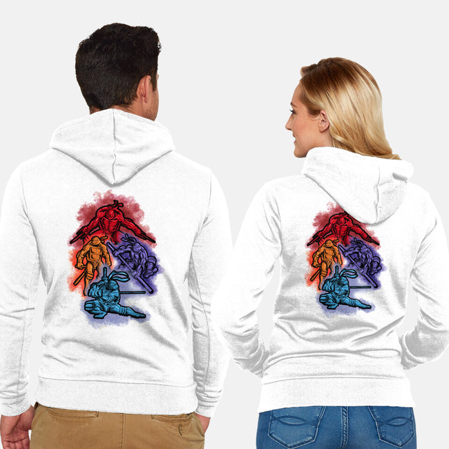 Colorful Turtles-unisex zip-up sweatshirt-nickzzarto