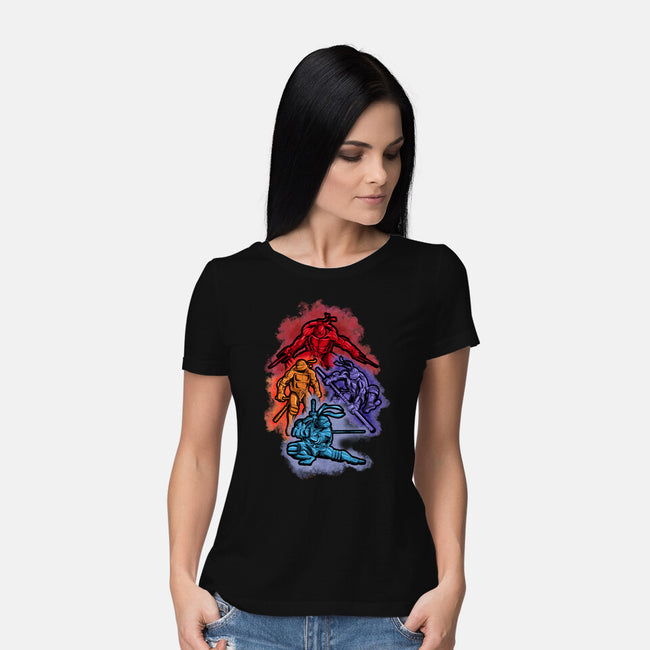 Colorful Turtles-womens basic tee-nickzzarto