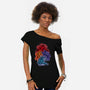 Colorful Turtles-womens off shoulder tee-nickzzarto