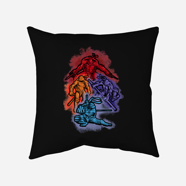 Colorful Turtles-none removable cover w insert throw pillow-nickzzarto