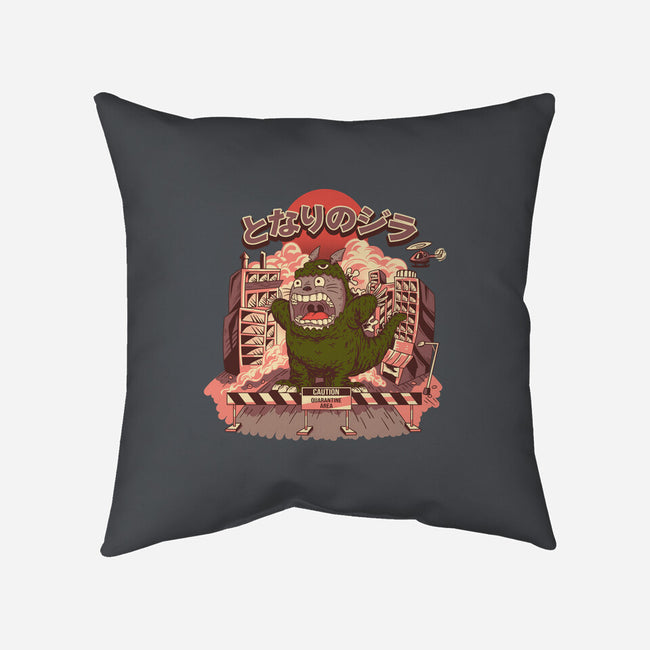 My Neighbor Zilla Kaiju-none removable cover throw pillow-daizzystudio