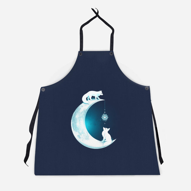 White Fox Moon-unisex kitchen apron-Vallina84