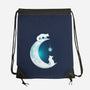 White Fox Moon-none drawstring bag-Vallina84